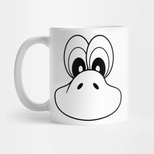 Black Minimalist Funny Emoji Cartoon Face Mug